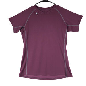 Stoic‎ Womens Cycling Jersey sz L Wine Purple Short Sleeve Pullover Biking